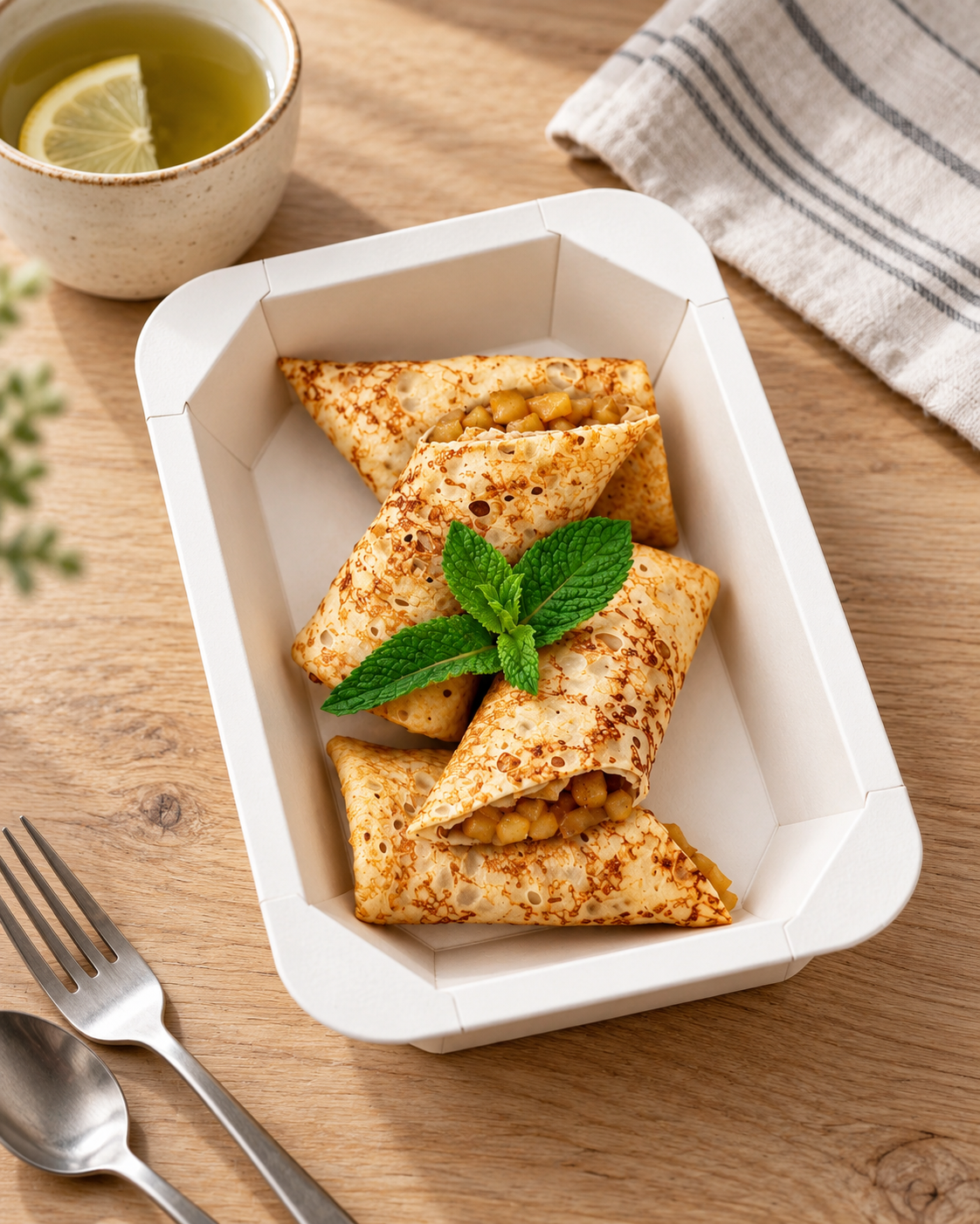 Блины с яблоком и корицей